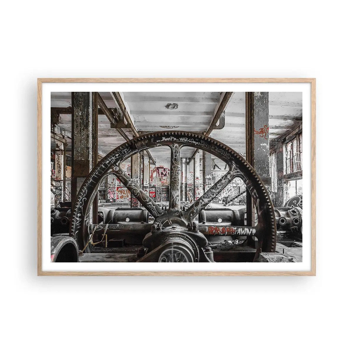 Affisch i ram av ljusek - Fabrikens hemliga liv - 100x70 cm
