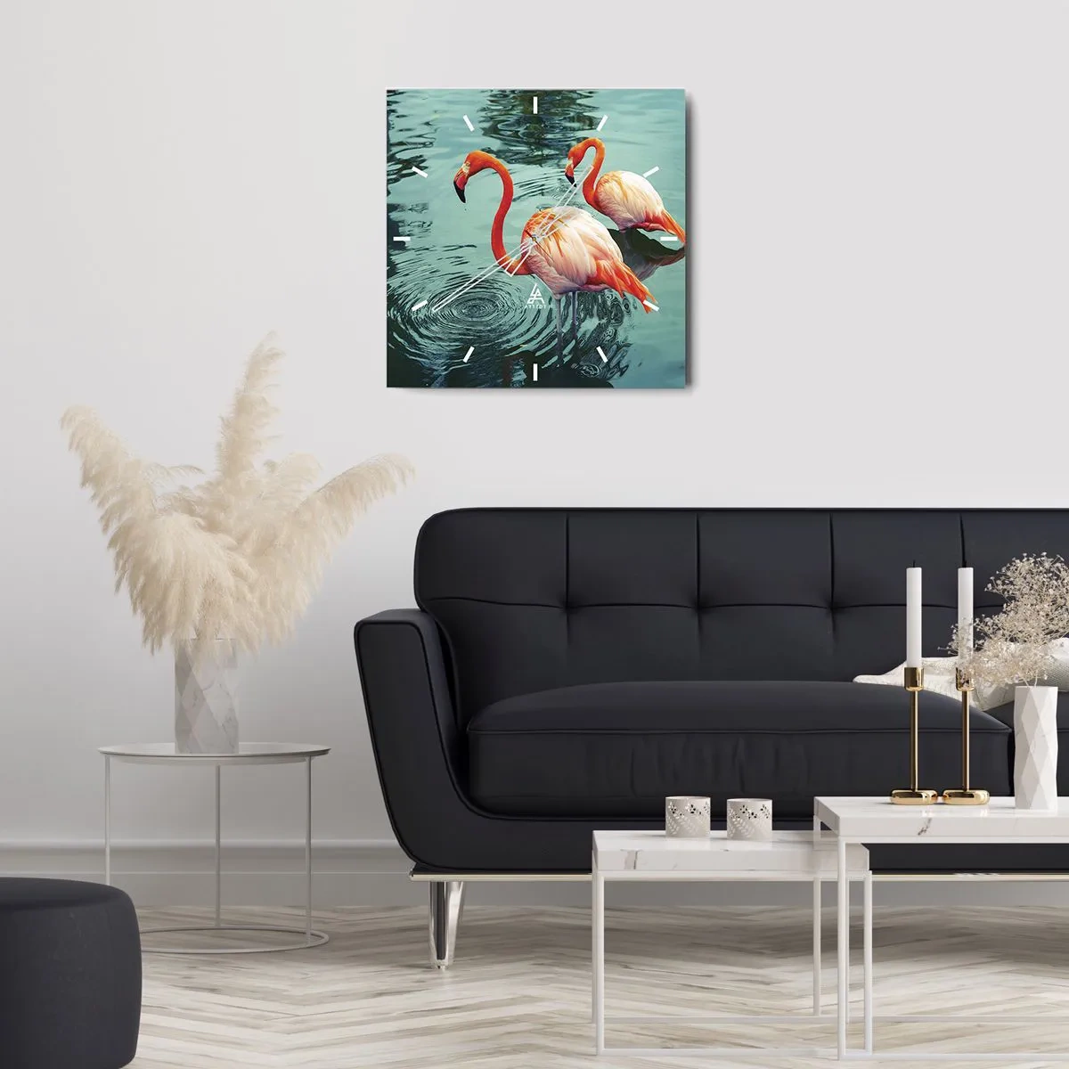 Väggklocka - Klocka på glas - Nu är vi på modet - 30x30 cm