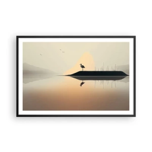 Affisch i svart ram - Herre på sjön - 91x61 cm