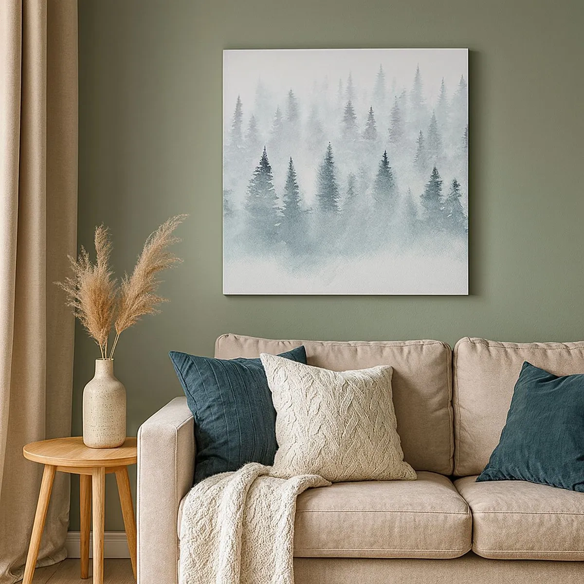 Canvastavla - Bild på duk - Insvepta i dimma - 30x30 cm