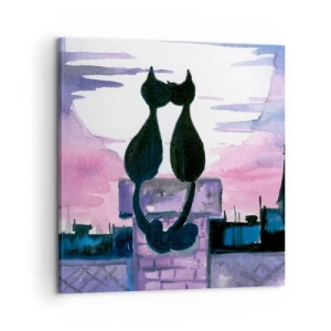 Canvastavla - Bild på duk - Rendez-vous under månen - 60x60 cm