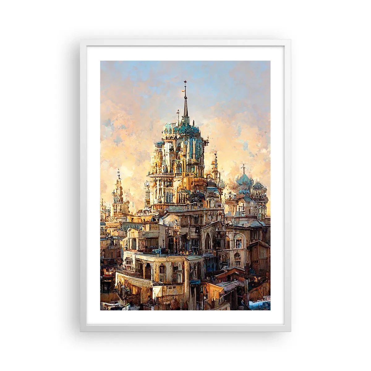 Affisch i vit ram - Städernas stad - 50x70 cm