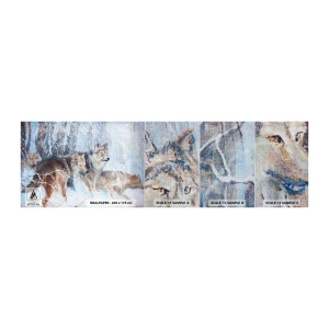 Provbit av fototapet Premium Sand - Akta! Någon kommer - Djur, Vargar, Skog - 100x30 cm