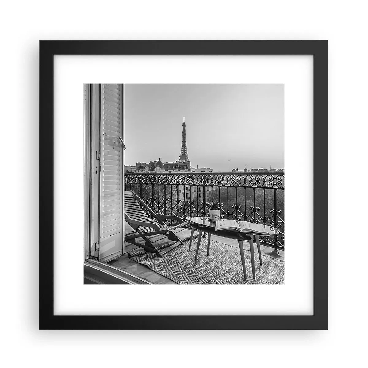 Affisch i svart ram - En eftermiddag i Paris - 30x30 cm