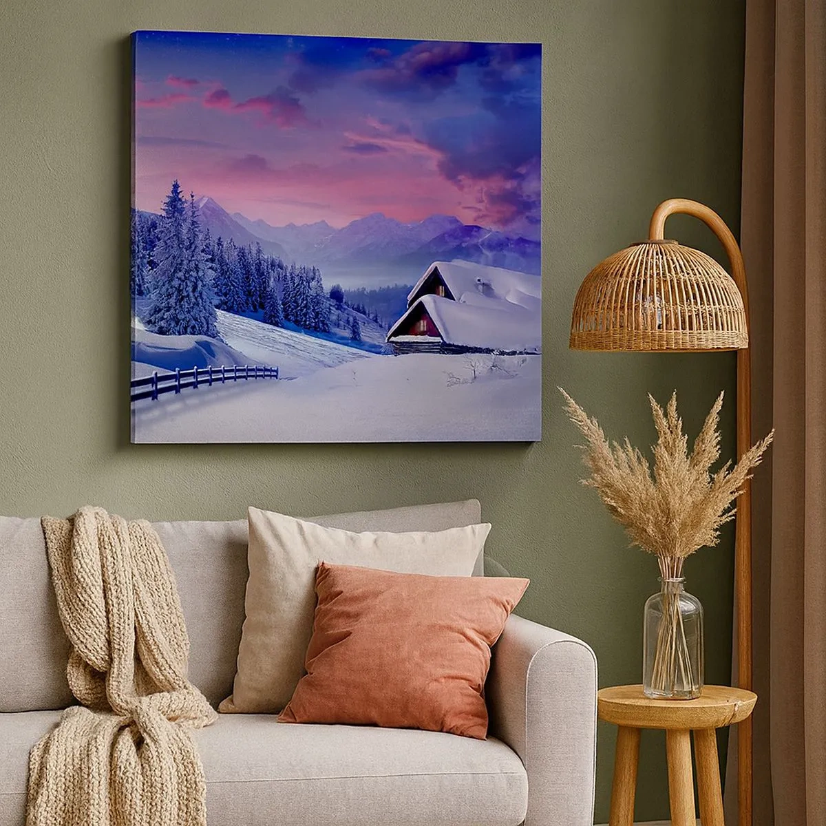 Canvastavla - Bild på duk - Silla natt - 30x30 cm