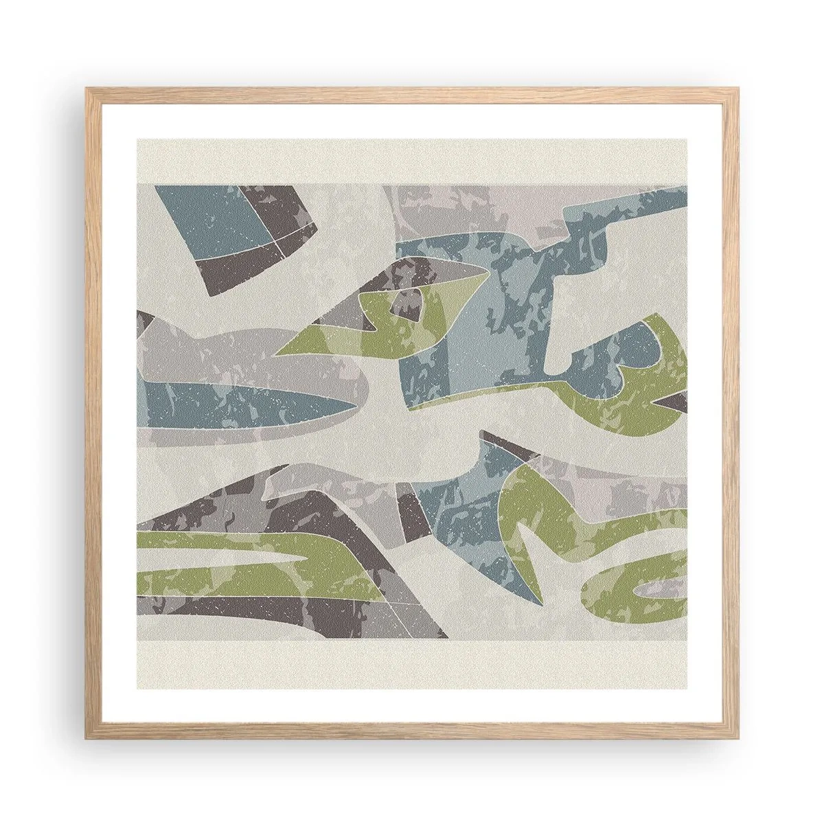 Affisch i ram av ljusek - Komposition bakom glas - 60x60 cm