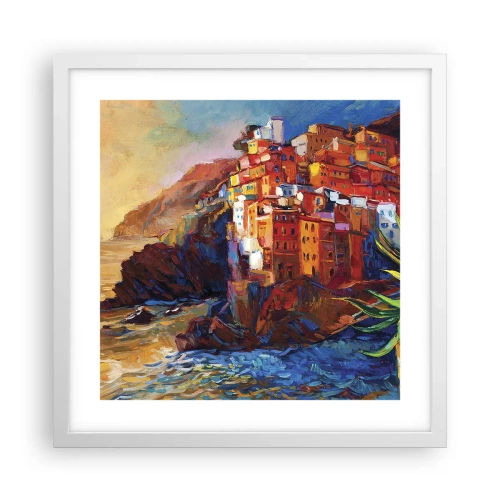 Affisch i vit ram - Italiensk stämning - 40x40 cm