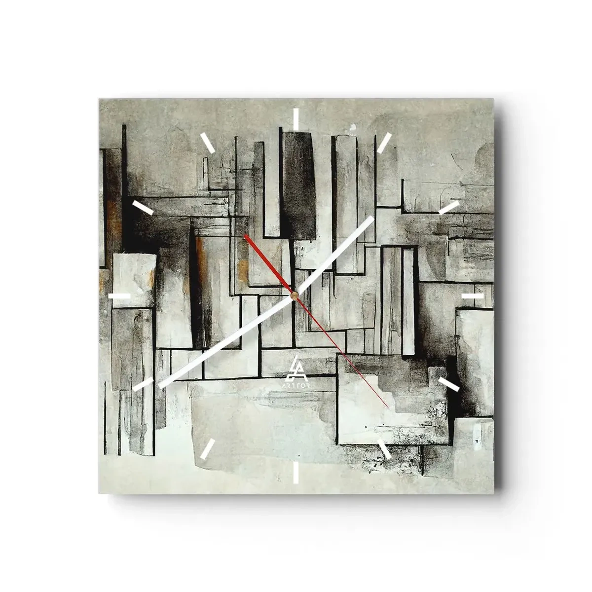Väggklocka - Klocka på glas - Kraften i enkelhet - 40x40 cm