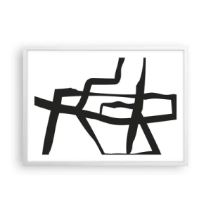 Affisch i vit ram - Svartvit konstruktion - 70x50 cm