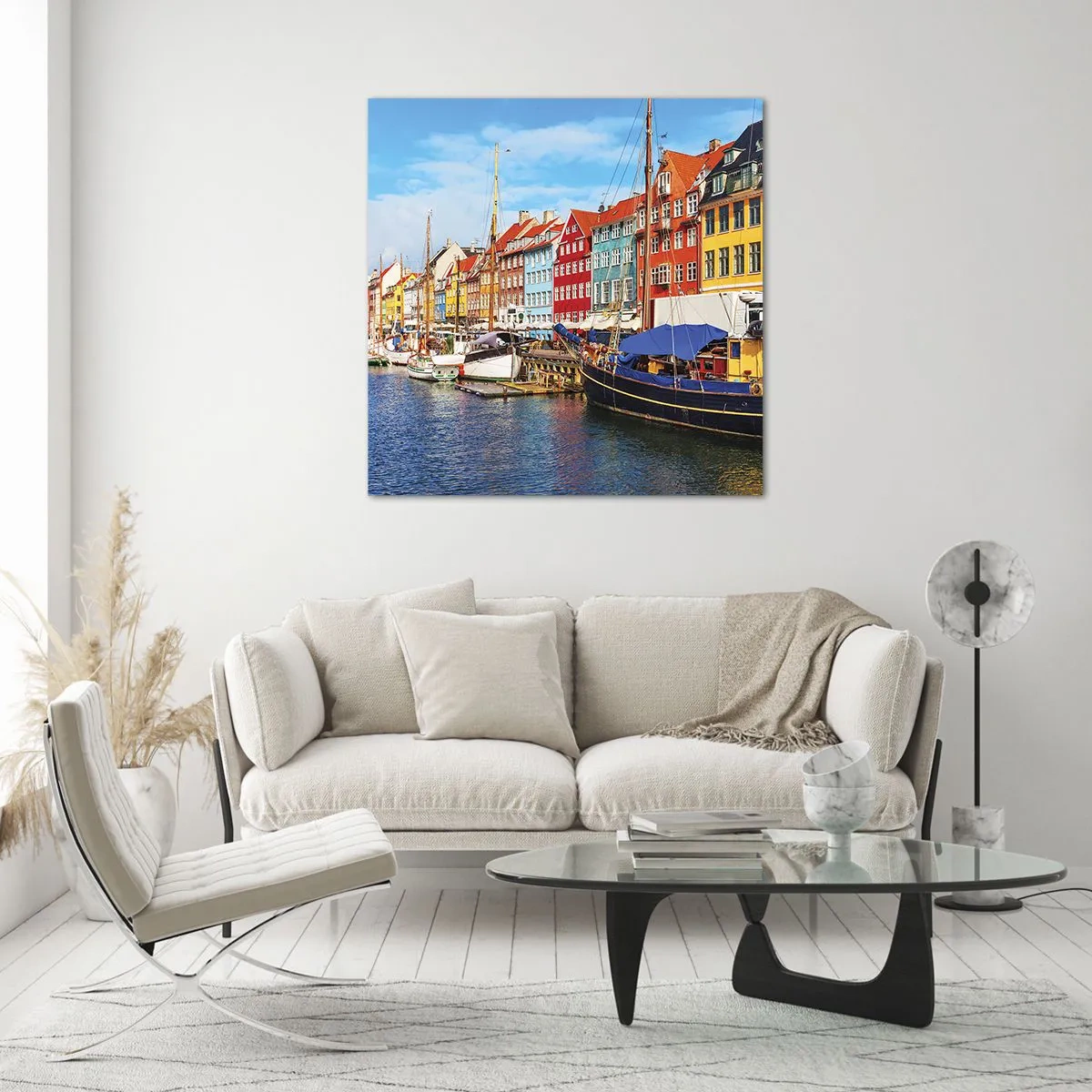 Glastavla - Bild på glas - Glad kaj - 70x70 cm
