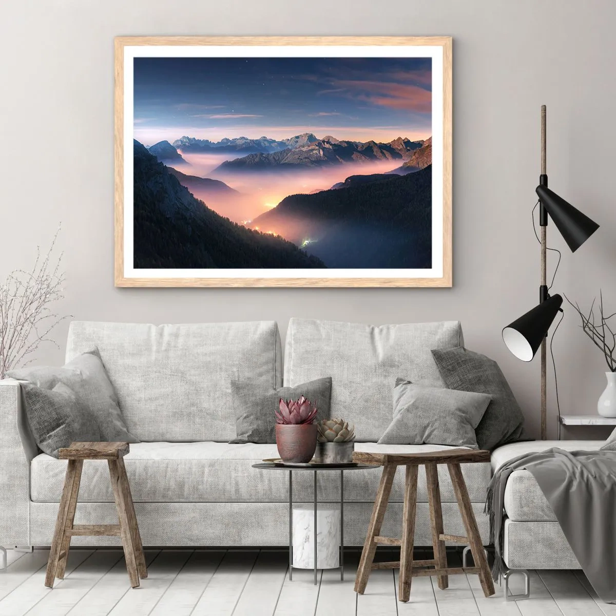 Affisch i ram av ljusek - Ljus i dalarna - 70x50 cm