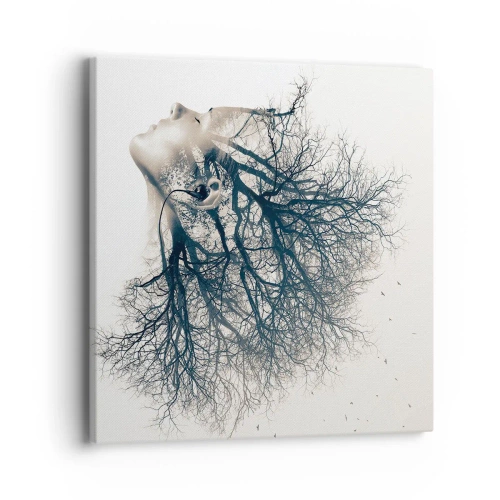 Canvastavla - Bild på duk - Lyssnar på trädens viskningar - 40x40 cm