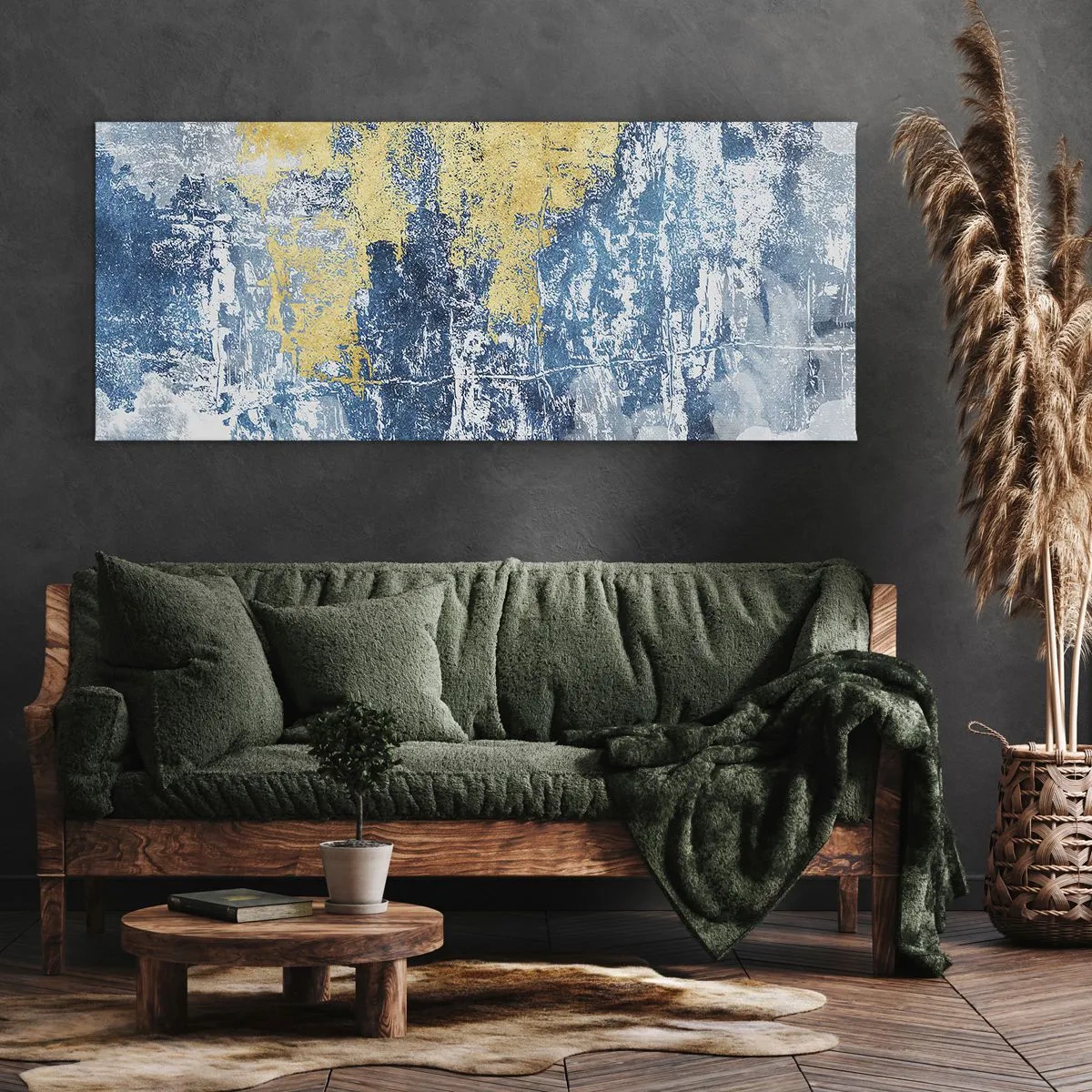 Canvastavla - Bild på duk - En väderfylld abstraktion - 100x40 cm