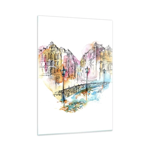 Glastavla - Bild på glas - Stadens hjärta - 50x70 cm