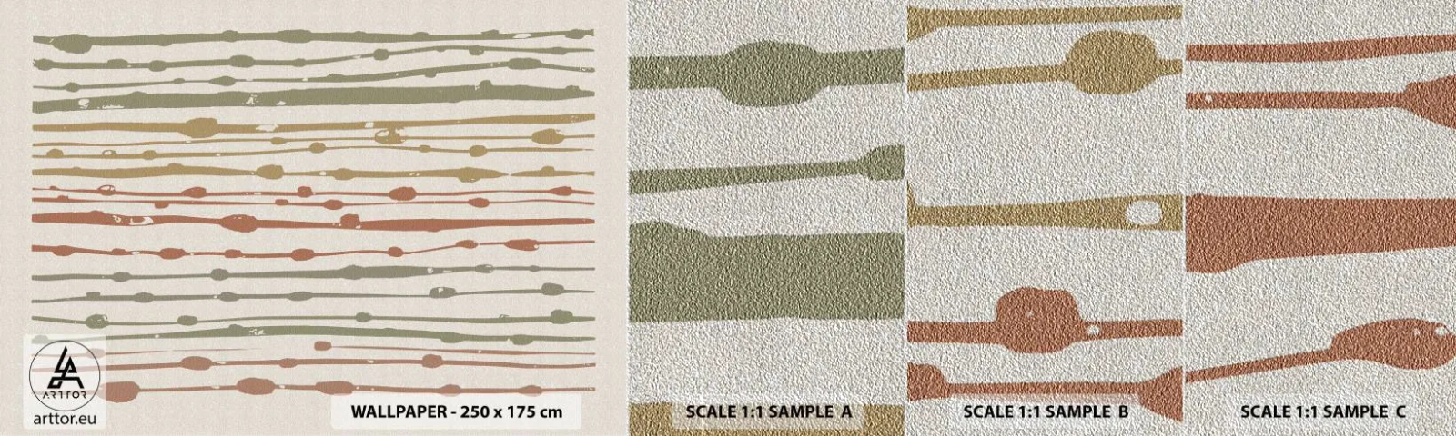 Provbit av fototapet Premium Sand - Musikalisk färgnotation - Minimalism, Pastell, Bit - 100x30 cm