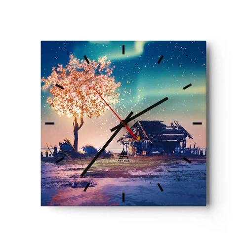 Väggklocka - Klocka på glas - Naturen är tidlös - 30x30 cm