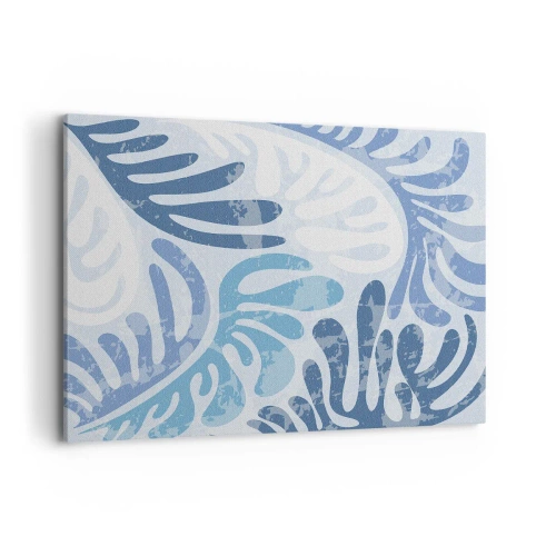 Canvastavla - Bild på duk - Blåa ormbunkar - 100x70 cm