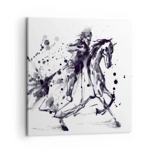 Canvastavla - Bild på duk - Svart riddare - 50x50 cm