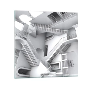 Glastavla - Bild på glas - Rummets paradoxer - 60x60 cm