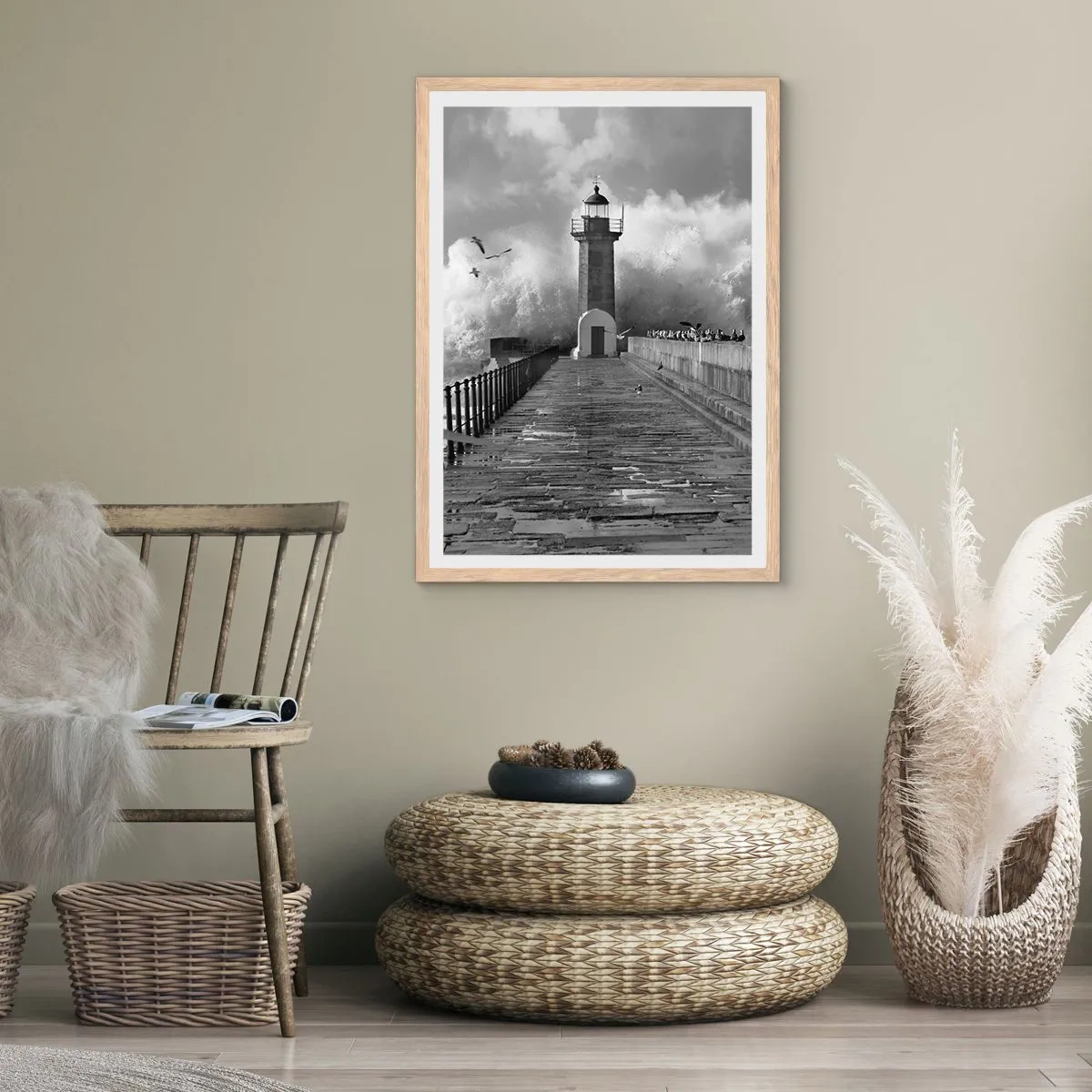 Affisch i ram av ljusek - Orädd  - 61x91 cm