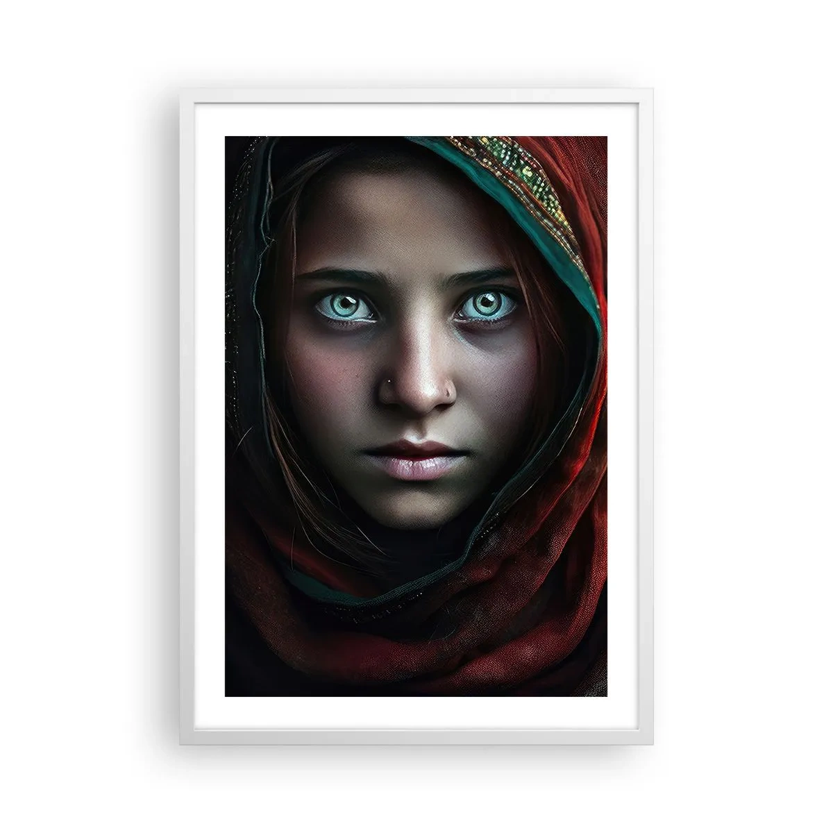 Affisch i vit ram - Östlig prinsessa - 50x70 cm