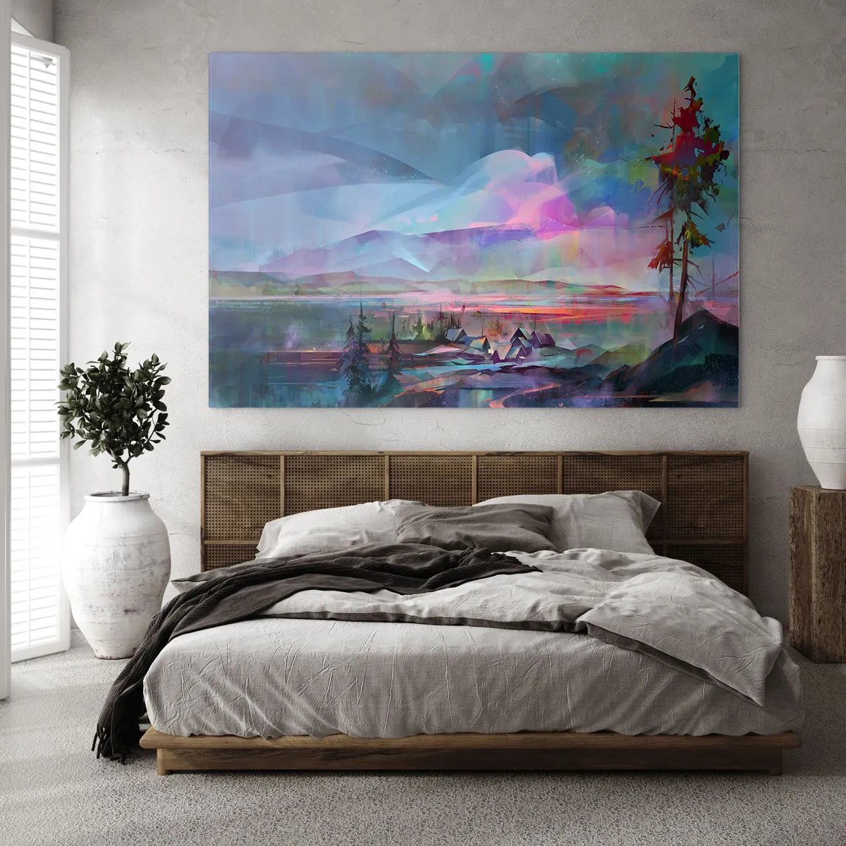 Glastavla - Bild på glas - Under en vänlig himmel - 120x80 cm
