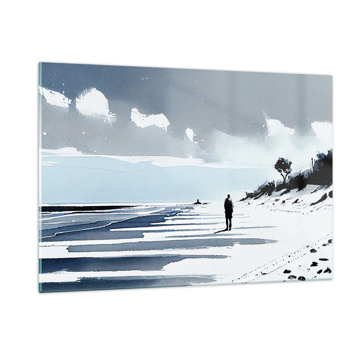 Glastavla - Bild på glas - Ensam - 120x80 cm