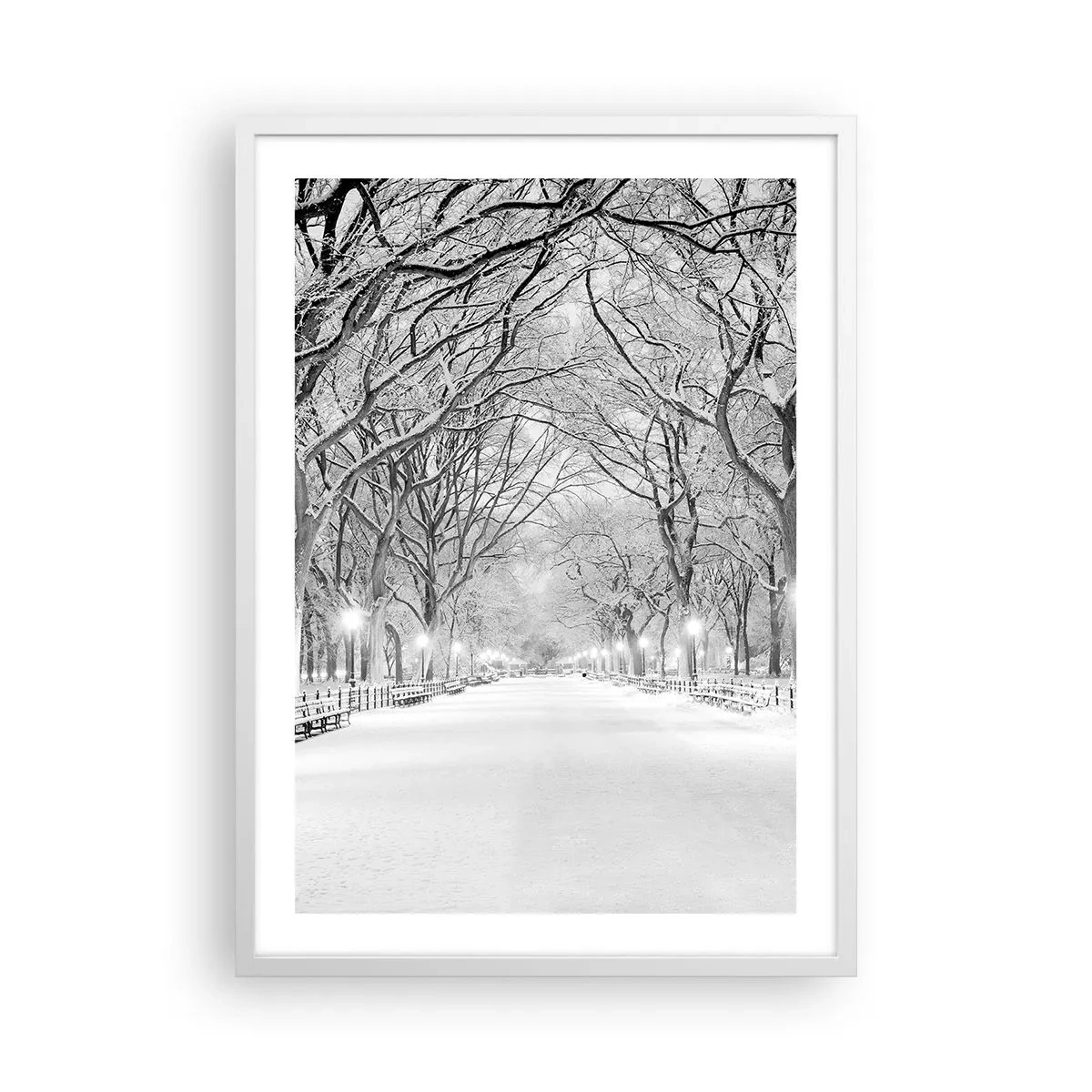 Affisch i vit ram - De fyra årstiderna - vinter - 50x70 cm