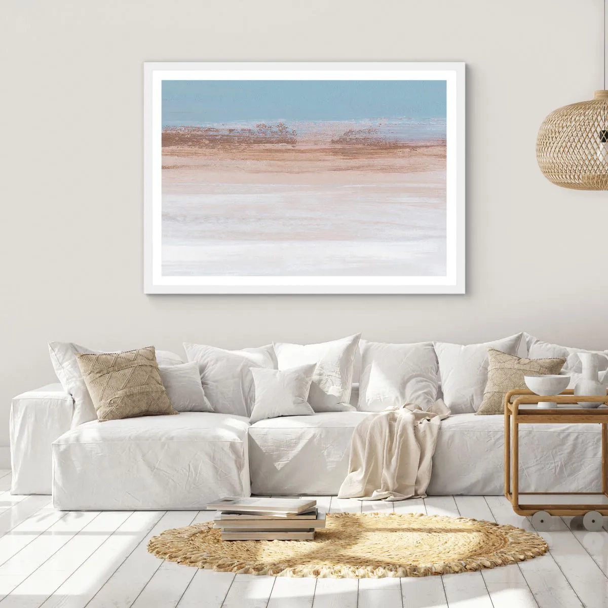 Affisch i vit ram - Tvetydigt landskap - 91x61 cm