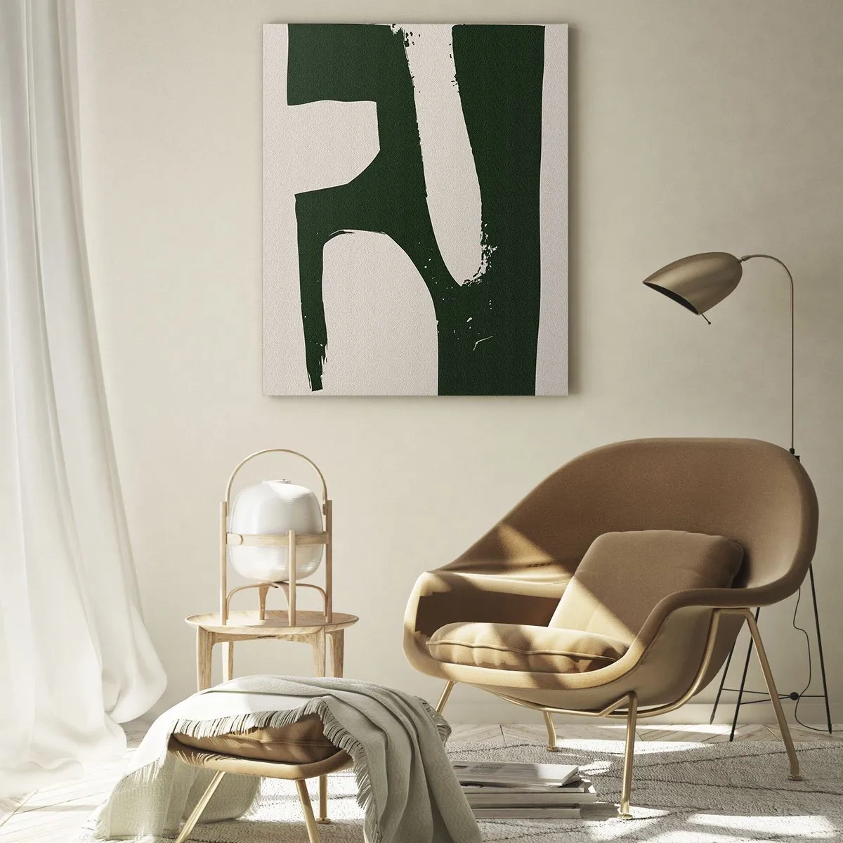 Glastavla - Bild på glas - Vikar av vitt - 70x100 cm