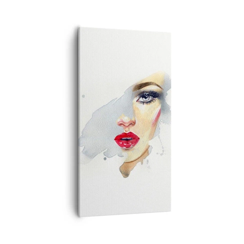 Canvastavla - Bild på duk - Reflektion i vattendroppe - 55x100 cm