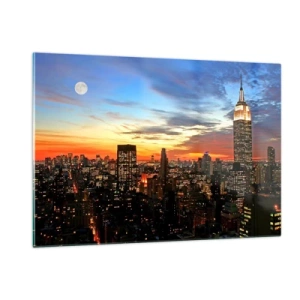 Glastavla - Bild på glas - Amerikansk ljus natt - 120x80 cm