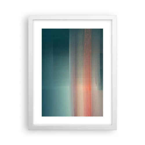 Affisch i vit ram - Abstraktion: ljusvågor - 30x40 cm