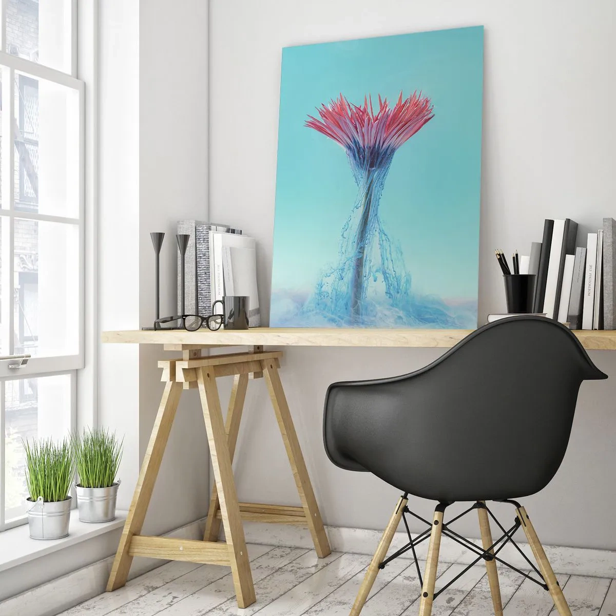 Glastavla - Bild på glas - I upplivande famn - 50x70 cm