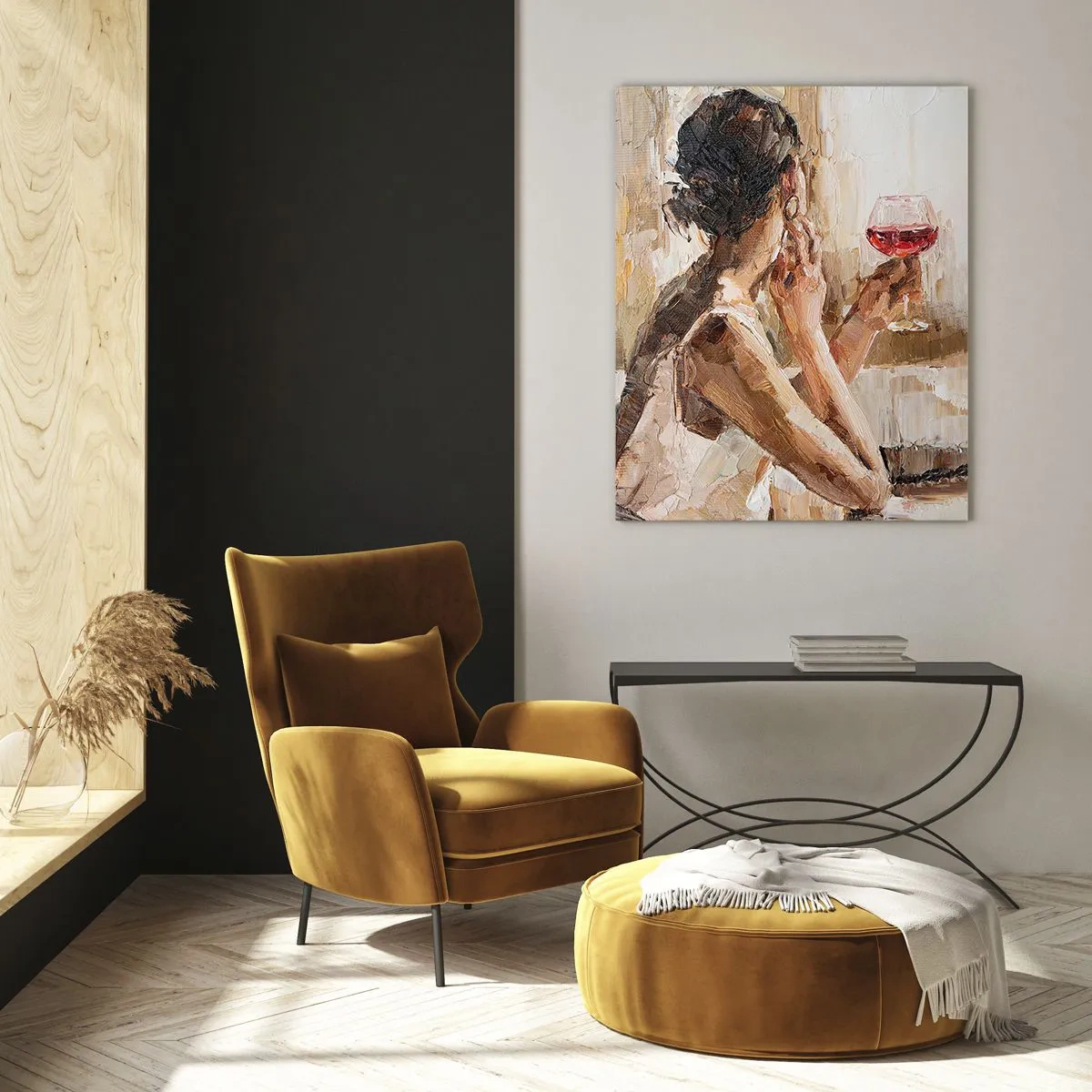 Glastavla - Bild på glas - Smaken av ett gott ögonblick - 70x100 cm