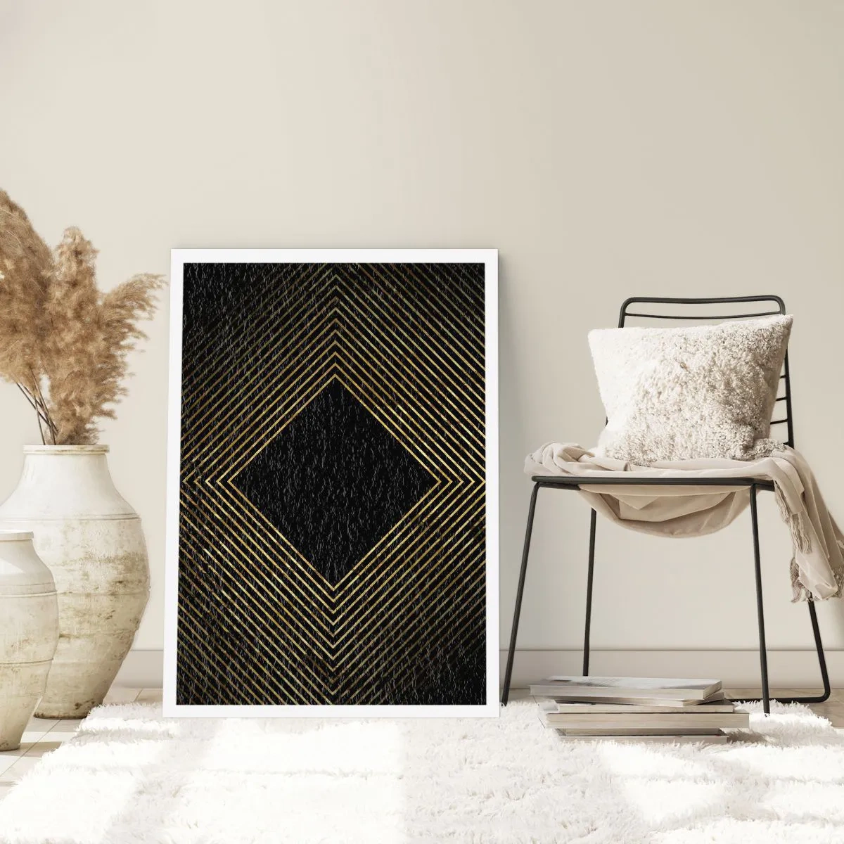 Affisch - Geometri i glamourstil - 50x70 cm