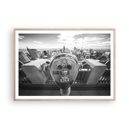 Affisch i ram av ljusek - Stad över städerna - 100x70 cm