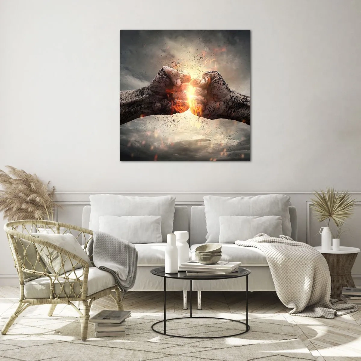 Glastavla - Bild på glas - Stå upp och kämpa - 70x70 cm