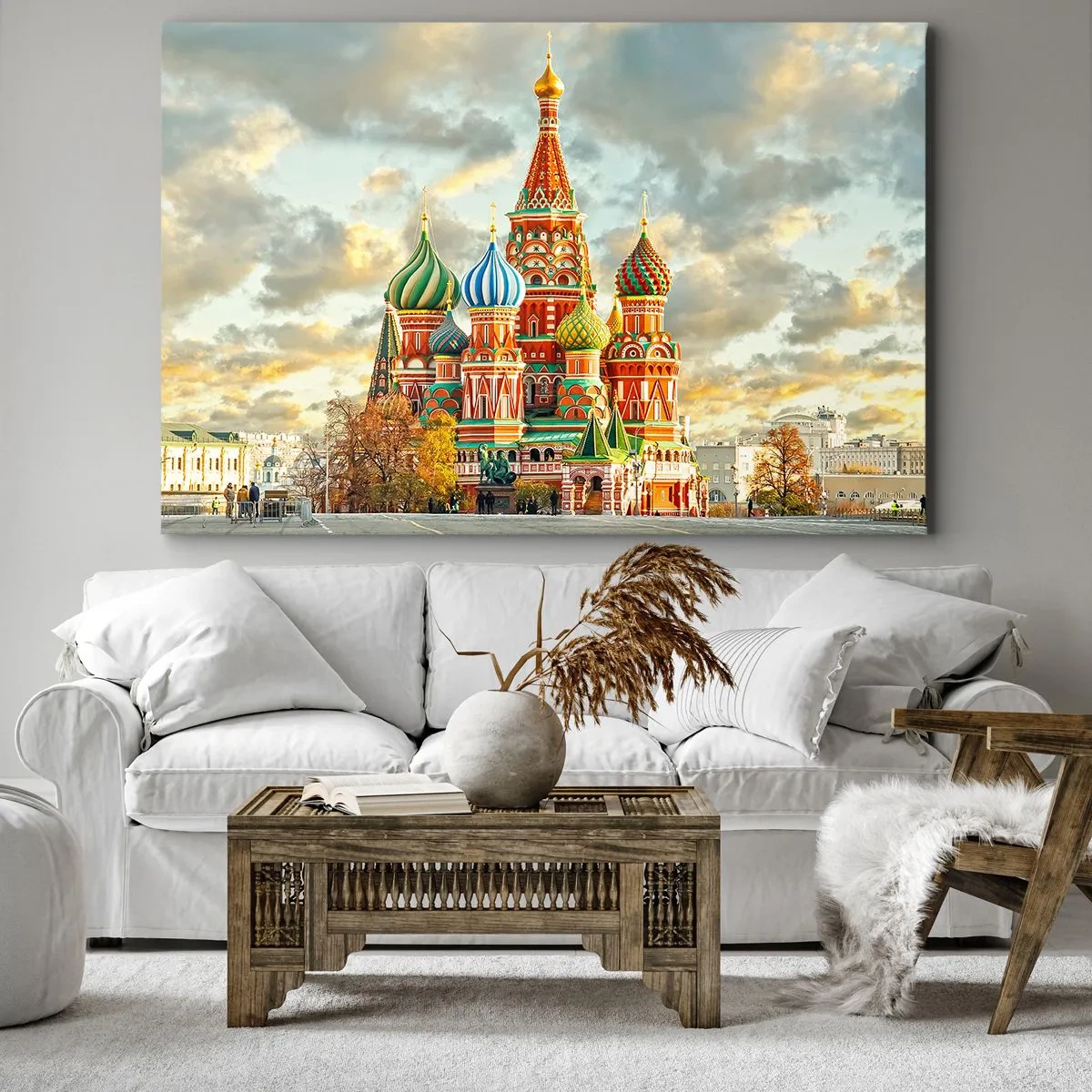Canvastavla - Bild på duk - En färgglad katedral med karakteristiska kupoler - 70x50cm - Även Disney skulle inte komma på det - Modern väggdekoration för vardagsrum och sovrum ARTTOR