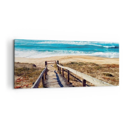 Canvastavla - Bild på duk - Spring! - 100x40 cm