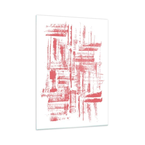 Glastavla - Bild på glas - Röd stad - 50x70 cm