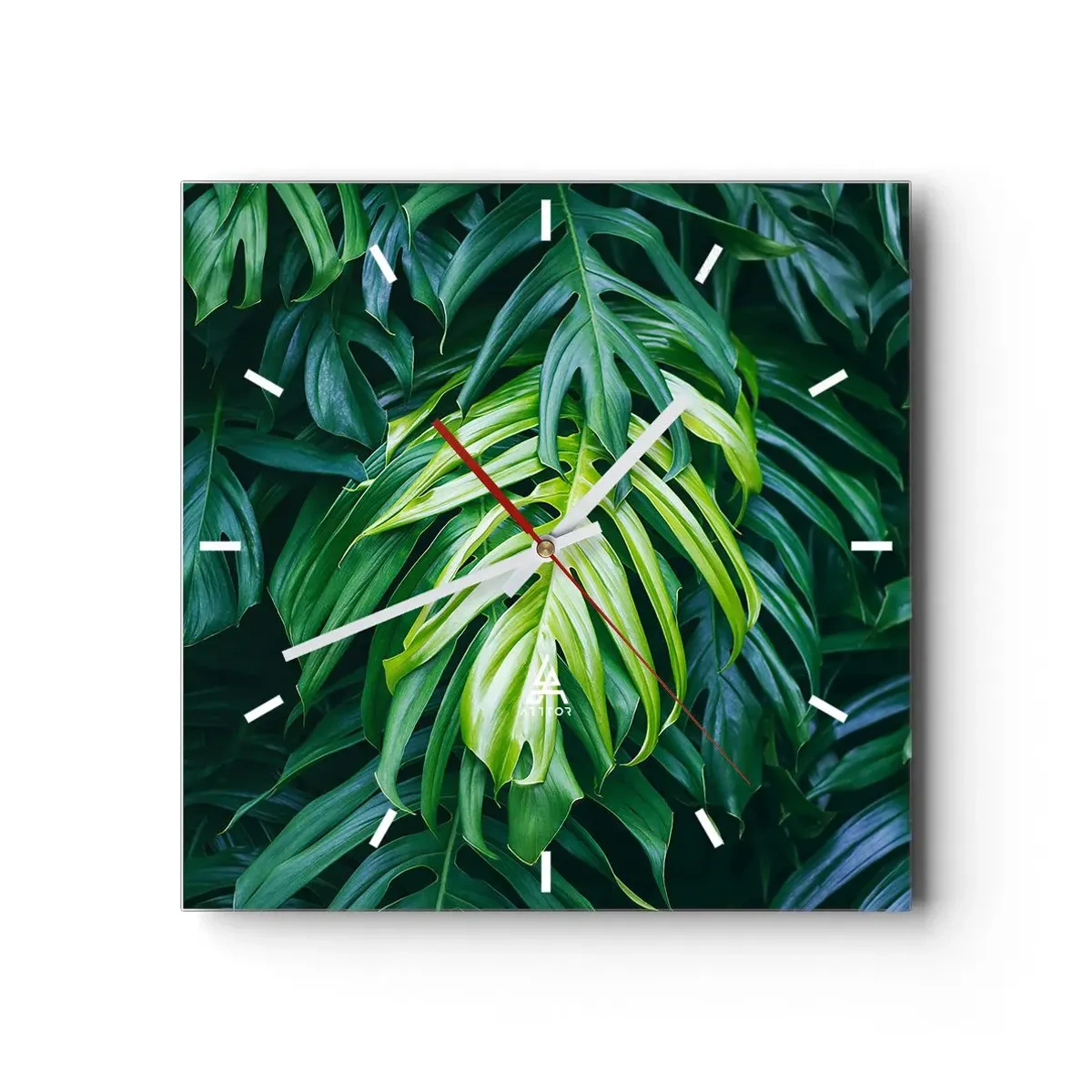 Väggklocka - Klocka på glas - Doppa sig i fräschheten - 30x30 cm