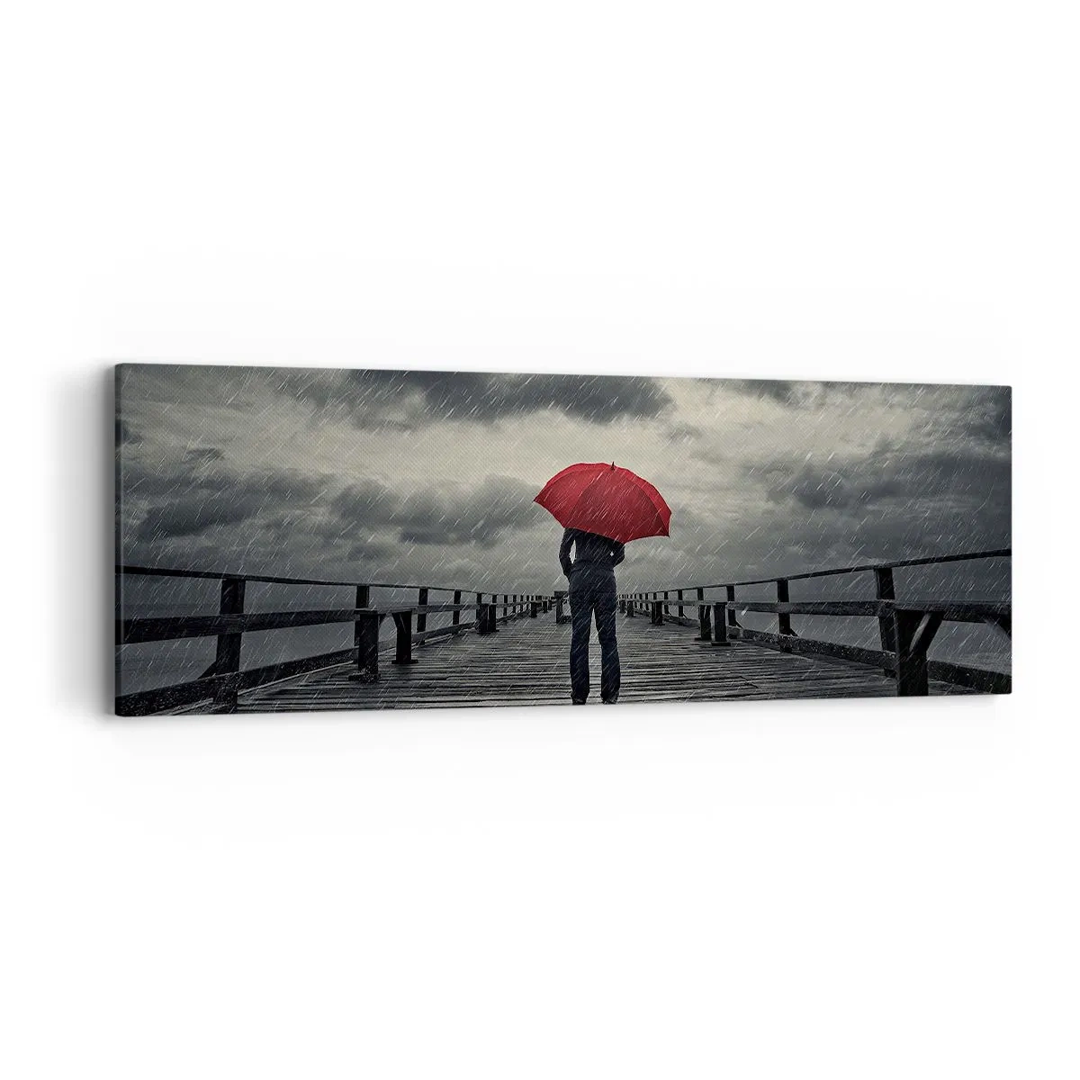 Canvastavla - Bild på duk - Det gör inget att det regnar - 90x30 cm