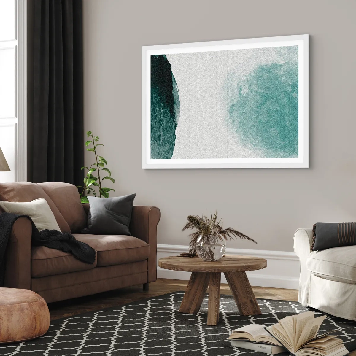 Affisch i vit ram - Ett möte med dimma - 91x61 cm