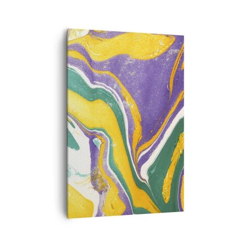 Canvastavla - Bild på duk - Färgvågor - 70x100 cm