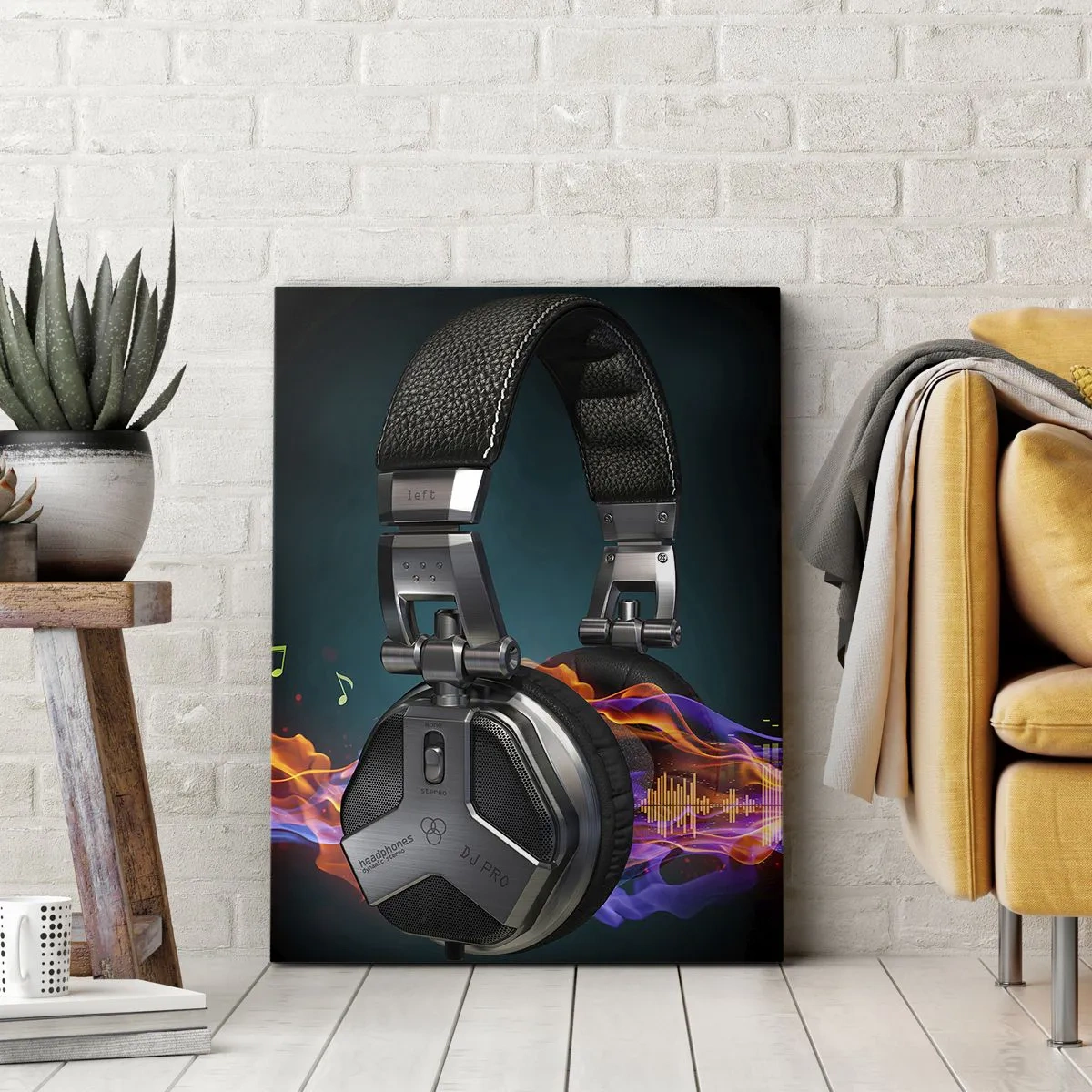 Canvastavla - Bild på duk - I musikens eld - 45x80 cm