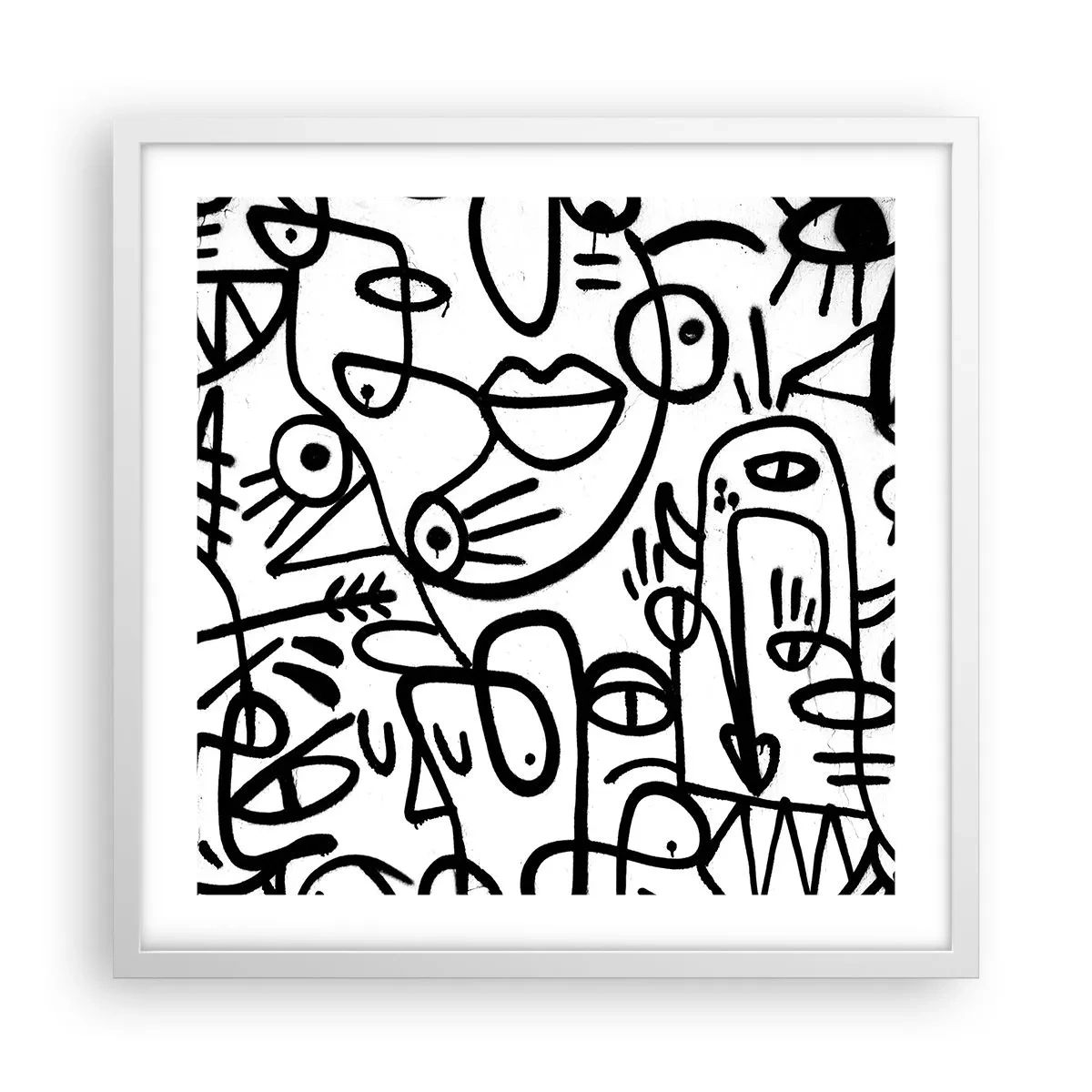 Affisch i vit ram - Ansikten och hägringar - 50x50 cm