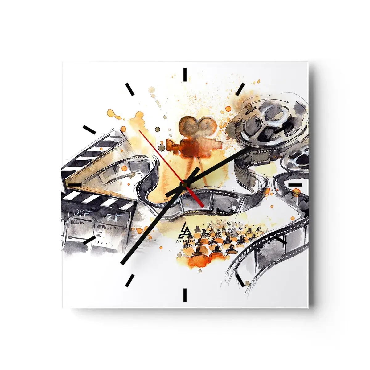 Väggklocka - Klocka på glas - I drömmarnas land - 40x40 cm