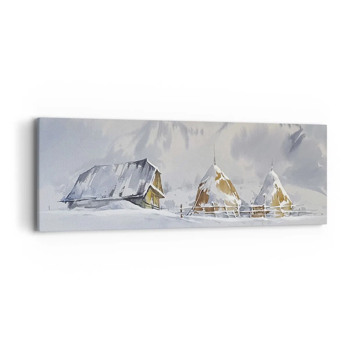 Canvastavla - Bild på duk - I snödalen - 90x30 cm