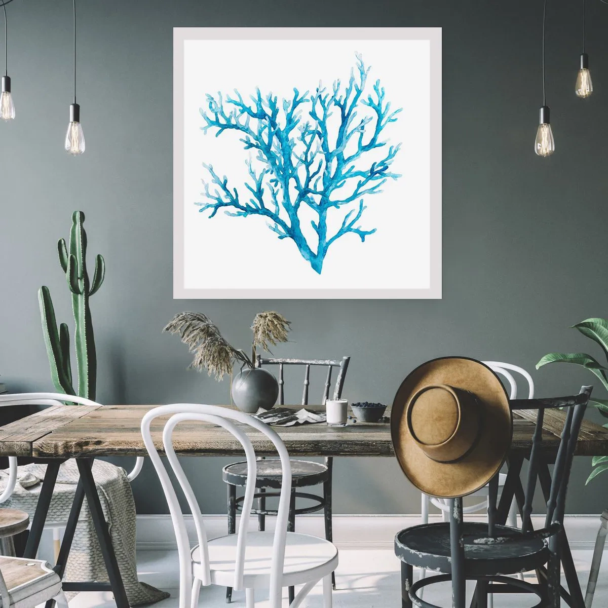 Affisch - Marin filigran - 50x50 cm